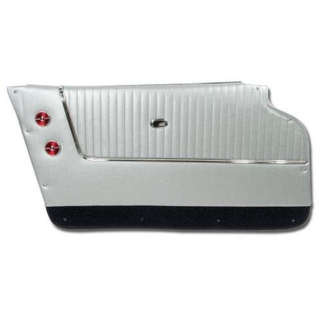 Corvette Door Panels. Silver With Dk Blue Carpet - Coupe - With Trim: 1964