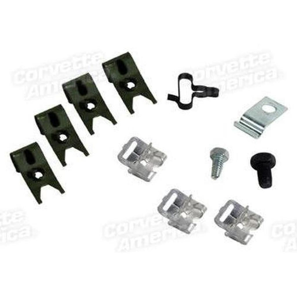 Corvette Brake Line Clip & Screw Set. Correct: 1963-1965