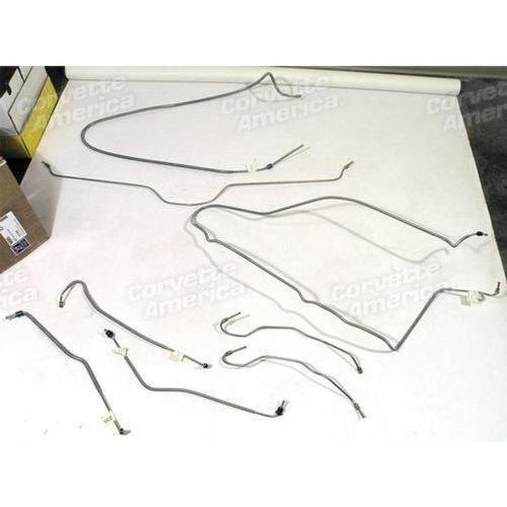 1975-1982 Corvette C3 Brake Line Set - Stainless Steel W/Power Brake
