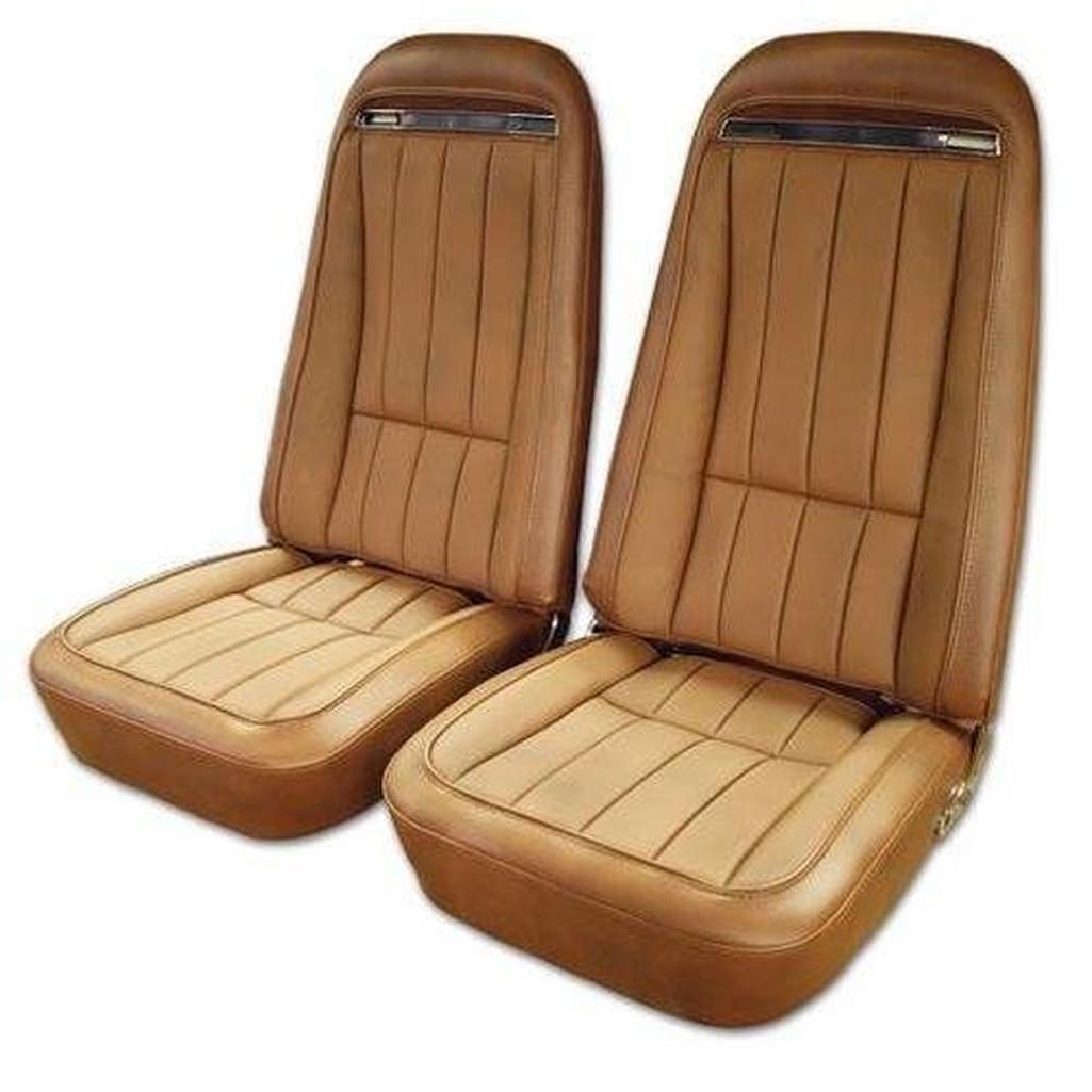 1973 Corvette C3 Vinyl Seat Covers - Dark Saddle