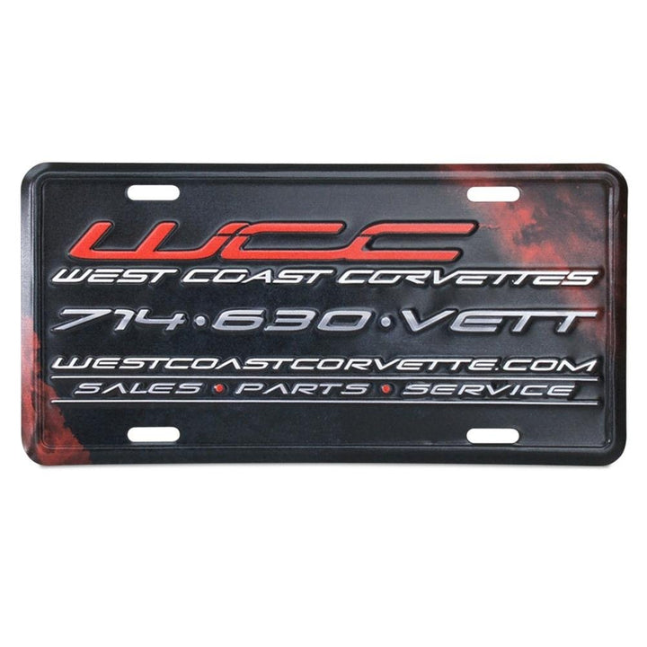 West Coast Corvettes License Plate Frame - Stamped Metal