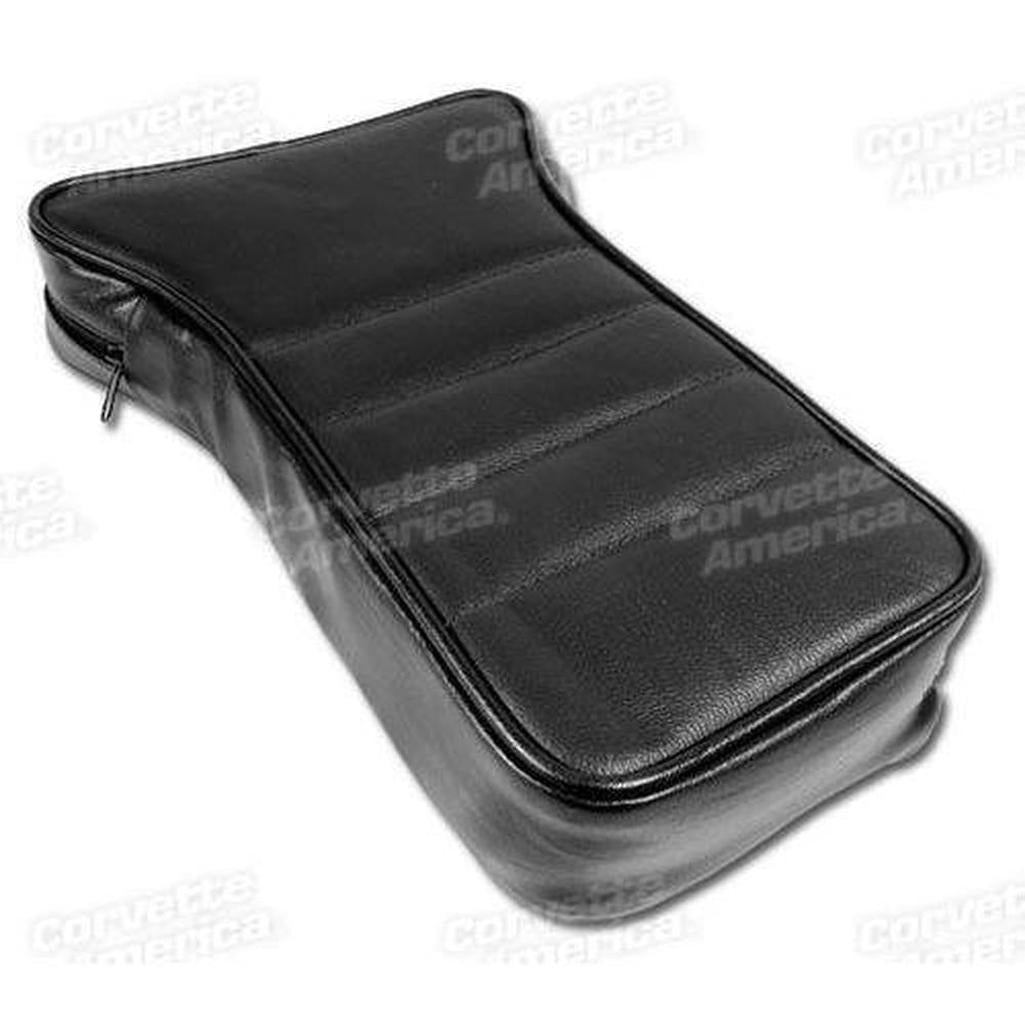 Corvette Center Armrest. Black Leather: 1979-1981