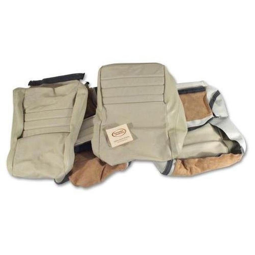 Corvette Leather Seat Covers. Oyster Leather/Vinyl Original 2--Bolster: 1979-1980
