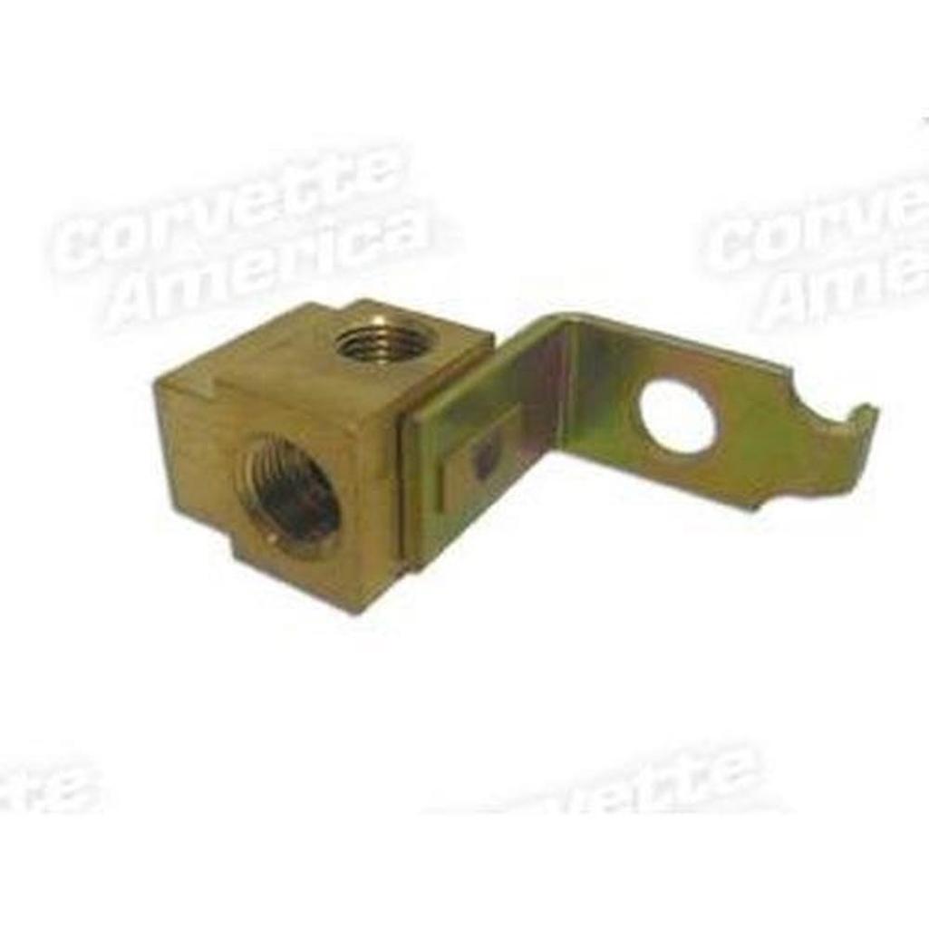 Corvette Brake Line Block. Left Front (65 W/O Power Brake): 1963-1965