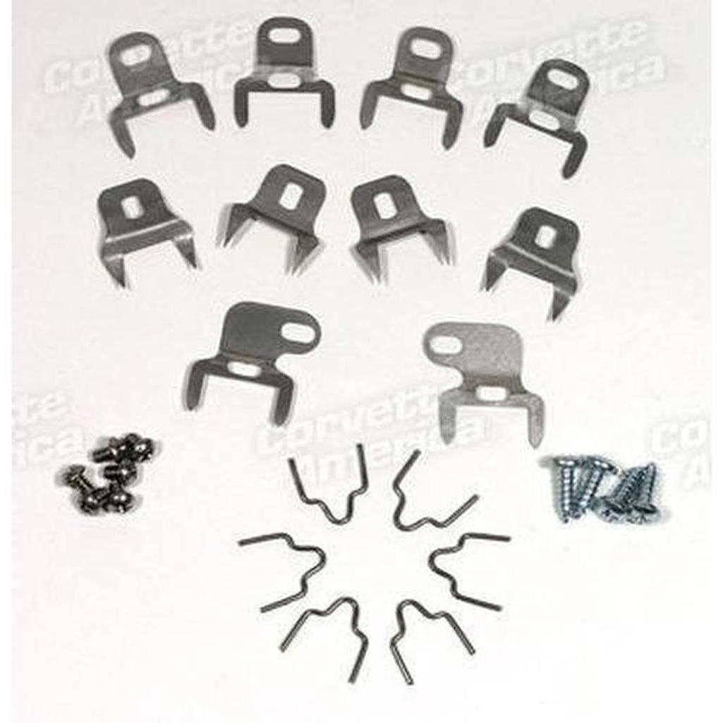 Corvette Door Post Weatherstrip Clip Set. 22 Piece: 1962