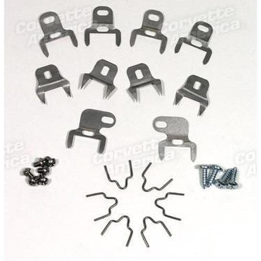 Corvette Door Post Weatherstrip Clip Set. 22 Piece: 1962