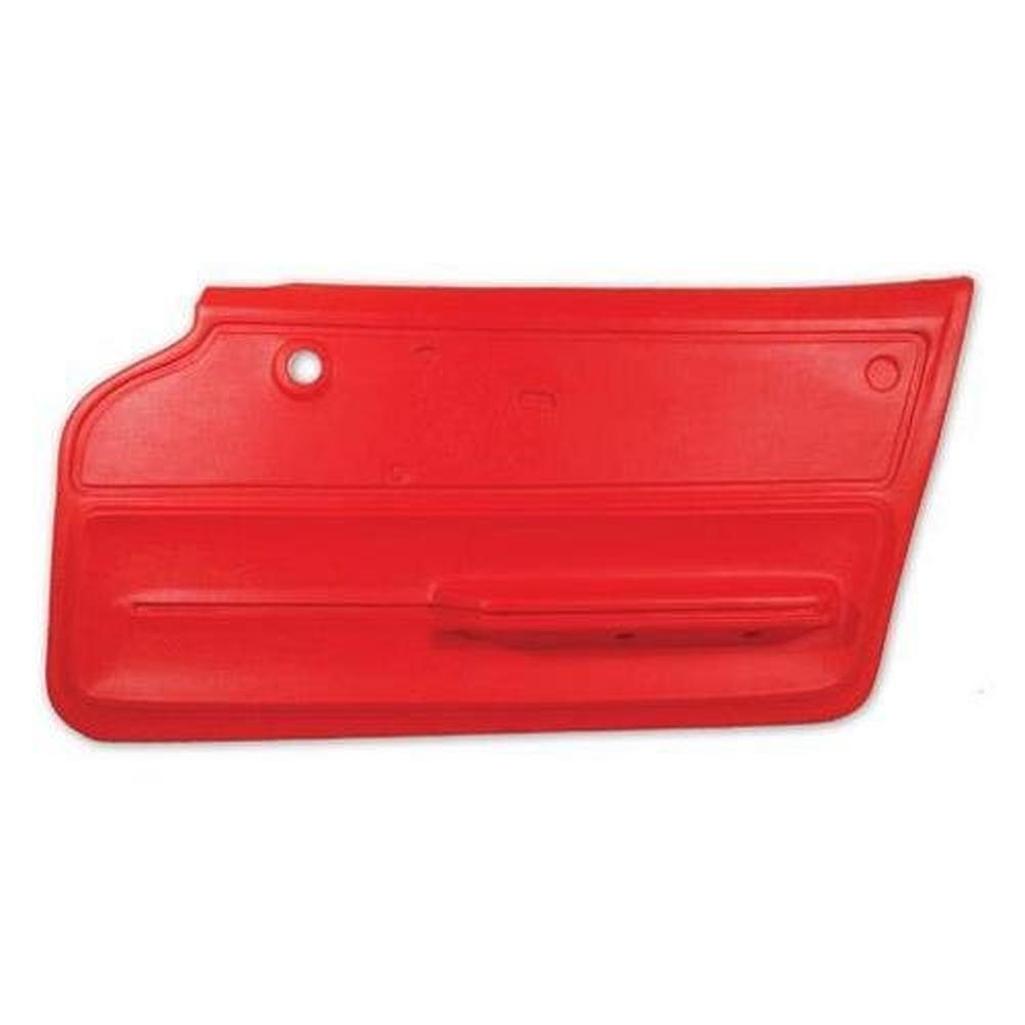 Corvette Door Panel. Red Coupe With Felt RH: 1965-1966