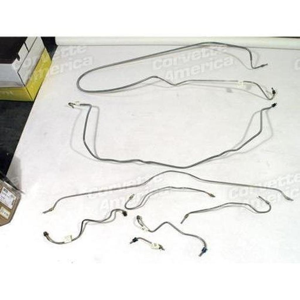 Corvette Brake Line Set. Stainless Steel W/Power Brake: 1969