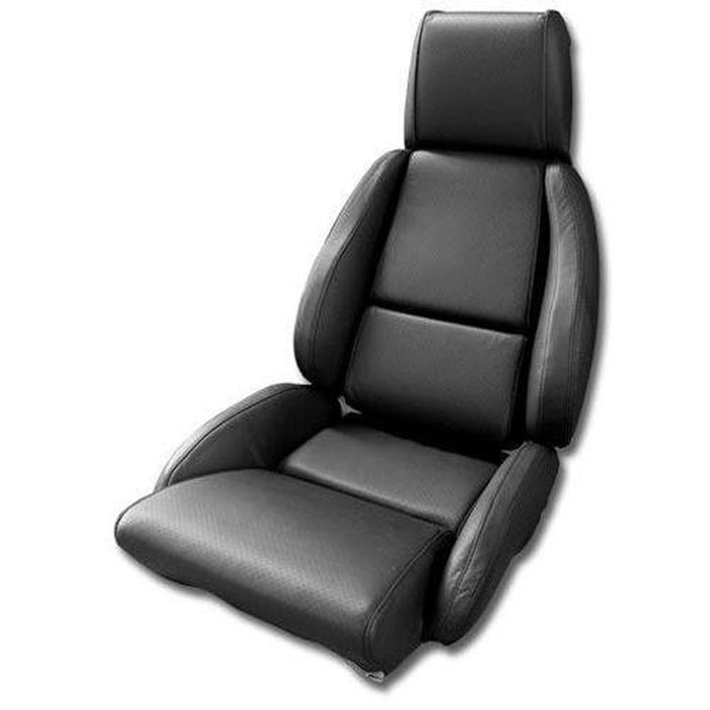 Corvette Driver Leather Seat Covers. Black Standard: 1993