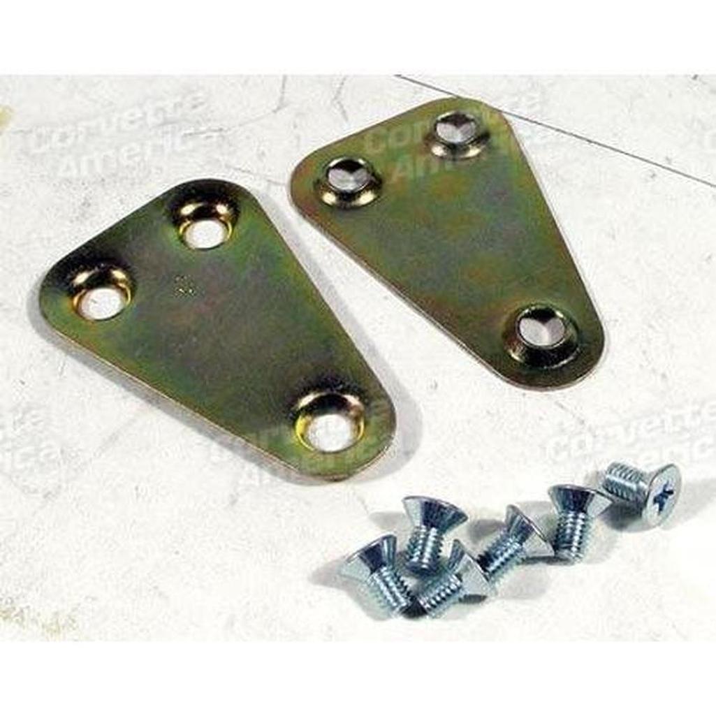 Corvette Door Lock Pivot Retainer Plate. W/4 Screw: 1956-1962