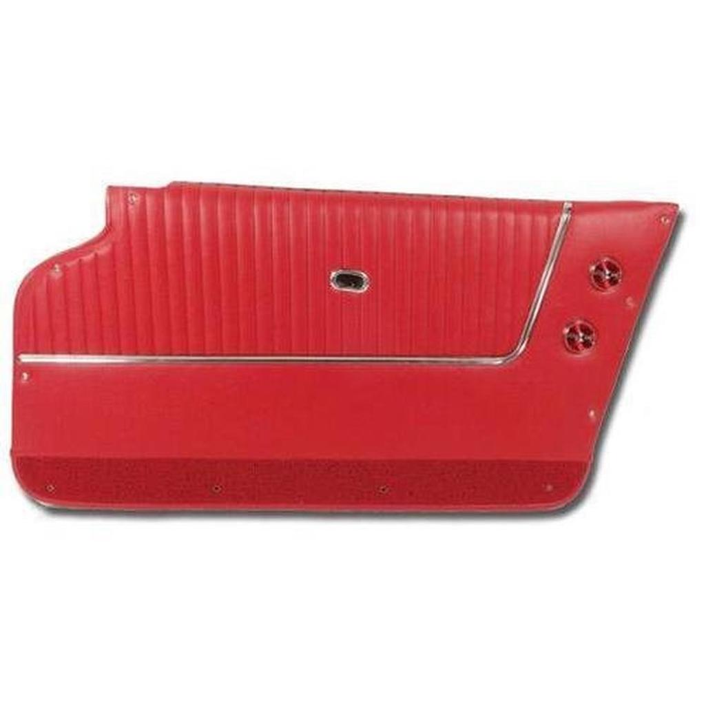 Corvette Door Panels. Red - Coupe - With Trim: 1963-1964