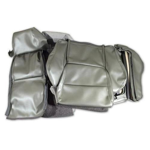 Corvette Leather Like Seat Covers. Gray Sport No-Perforations: 1984-1987