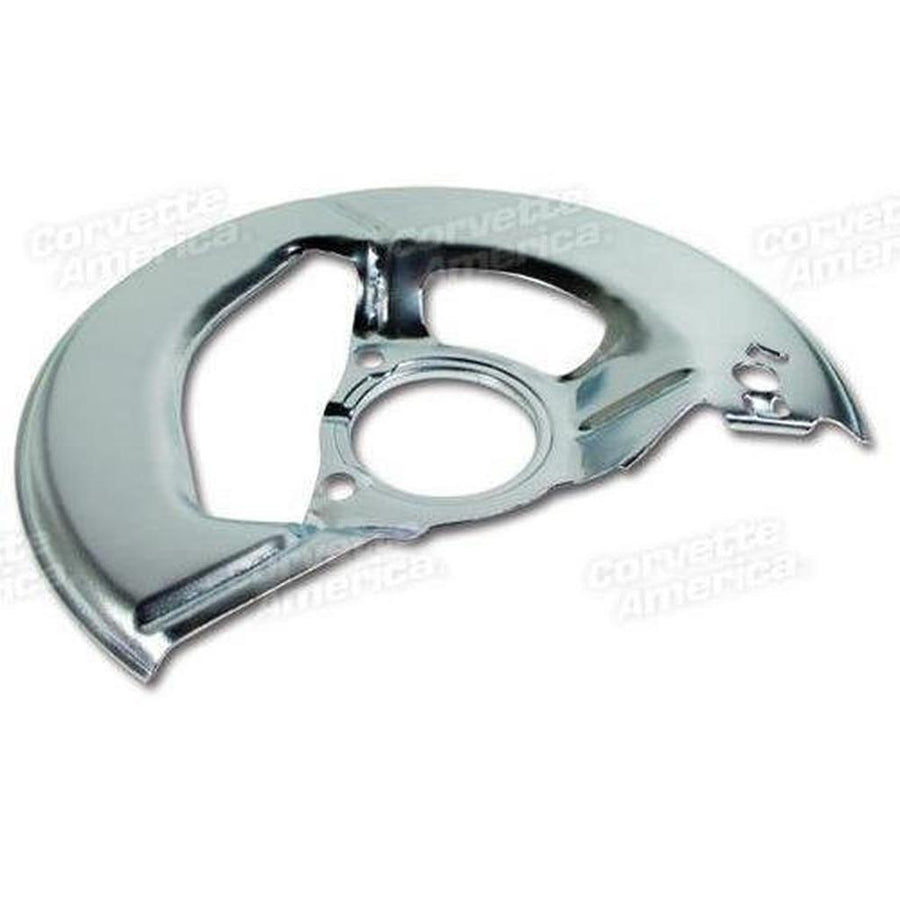 Corvette Front Brake Splash Shield. Silver LH: 1965-1976