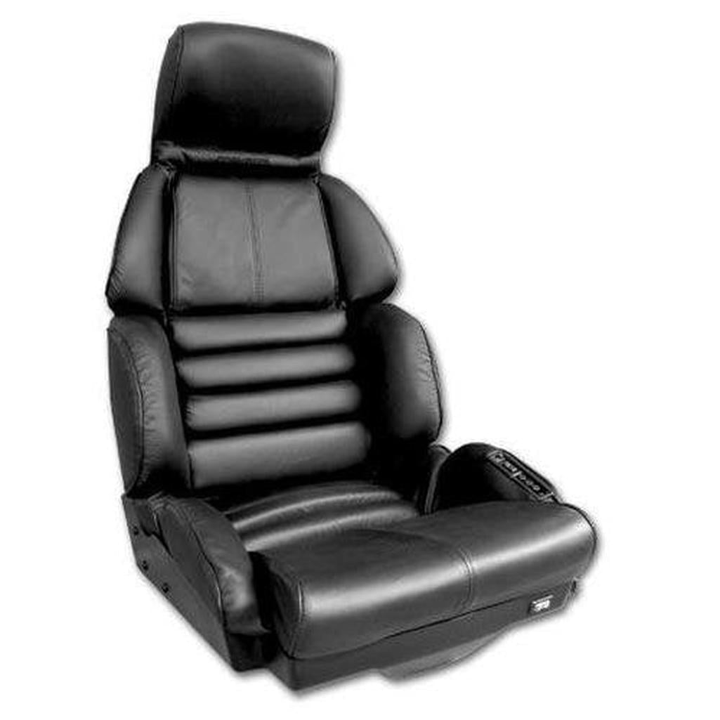Corvette Driver Leather Seat Covers. Black Sport: 1993