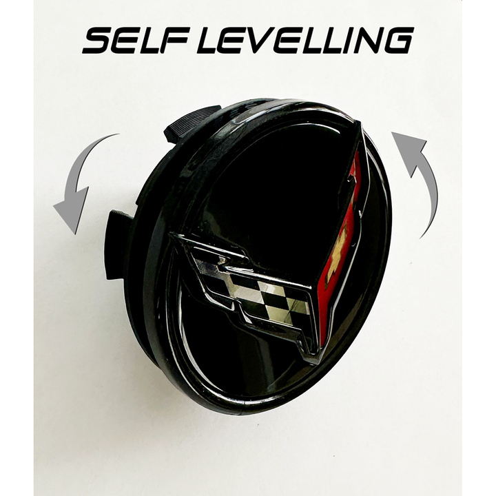 C8 Corvette DynamicCaps - Show Edition Floating Center Caps - Set of 4--2020-2025