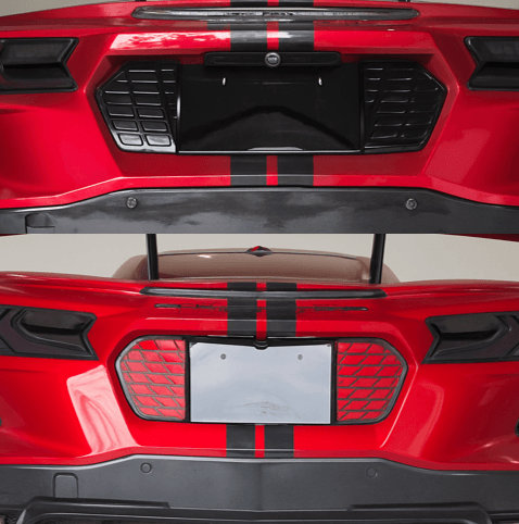 C8 Corvette Full Fill License Plate Frame - Carbon Flash