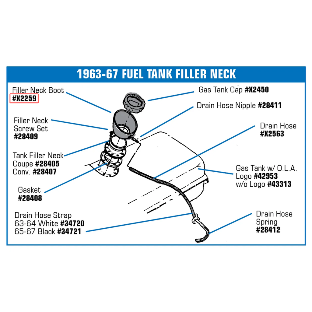C2 1963-1967 Corvette Gas Tank Filler Neck Boot