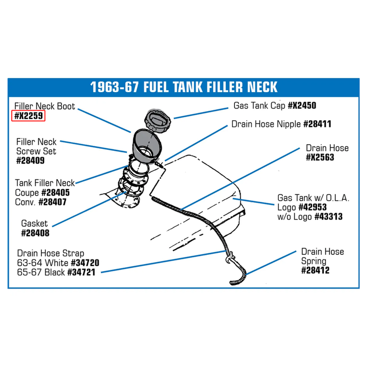 C2 1963-1967 Corvette Gas Tank Filler Neck Boot