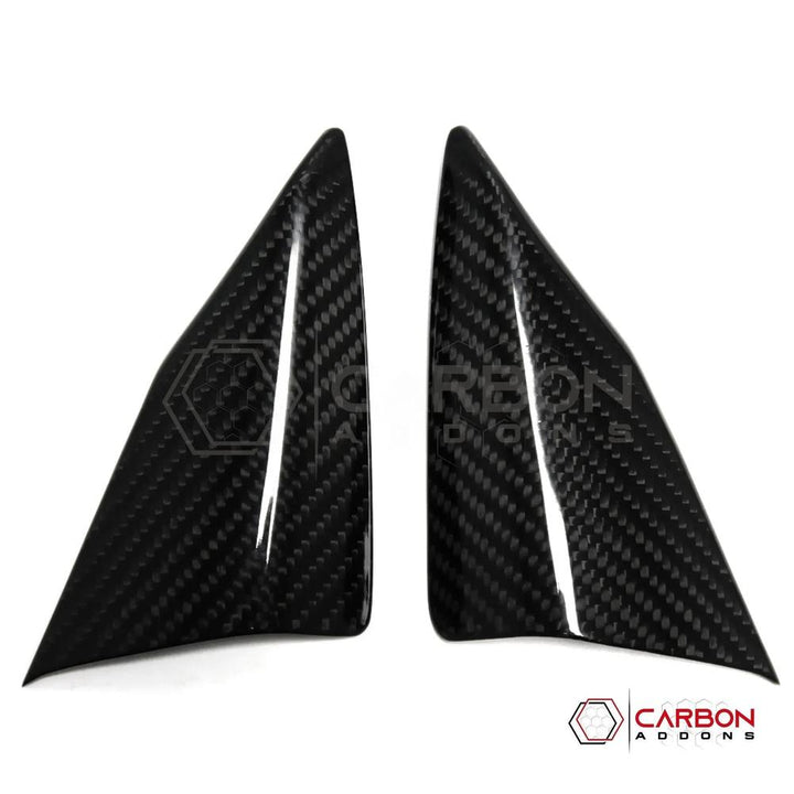 C8 Corvette Carbon Fiber Door Window A-Pillar Interior Triangle Trim Covers
