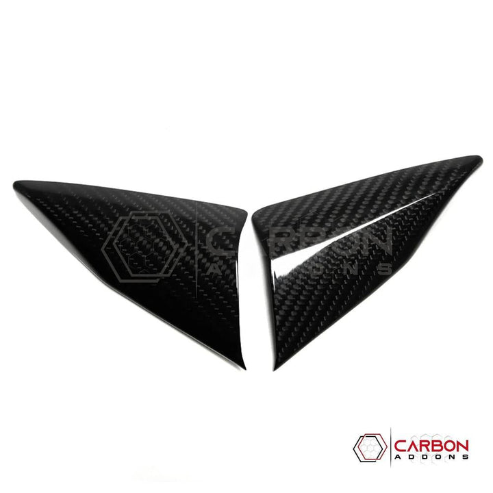 C8 Corvette Carbon Fiber Door Window A-Pillar Interior Triangle Trim Covers