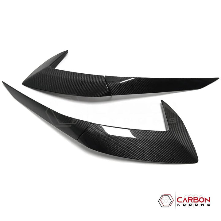 C8 Corvette Exterior Side Scoop Boomerang Trim Carbon Fiber Cover Set