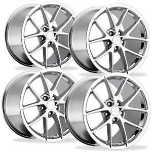2009 C6Z06 Spyder Style Corvette Wheels (Set): Chrome 17x8.5/18x9.5 1997-2004 C5,Wheels & Tires