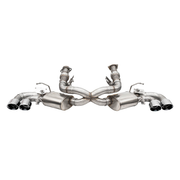 C8 Corvette Exhaust System - Corsa Variable Sound Level 3.0" Cat-back Quad 4.5" NPP,[Polished Tips,Exhaust Tips