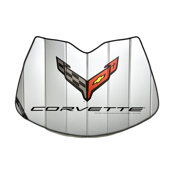 Corvette Logo Accordion Style Sunshade - Insulated Silver Corvette Logo Accordion Style Sunshade - Insulated Silver