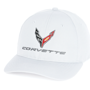 Next Generation C8 Corvette StayDri Performance Hat - White,Hats