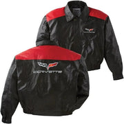 2005-2013 C6 Corvette Jacket - Lambskin with C6 Emblem - Red/Black,Jackets