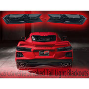 C8 Corvette Rear Tail Light Molded Acrylic Rear Blackout Smoked Covers,Blackout Kits