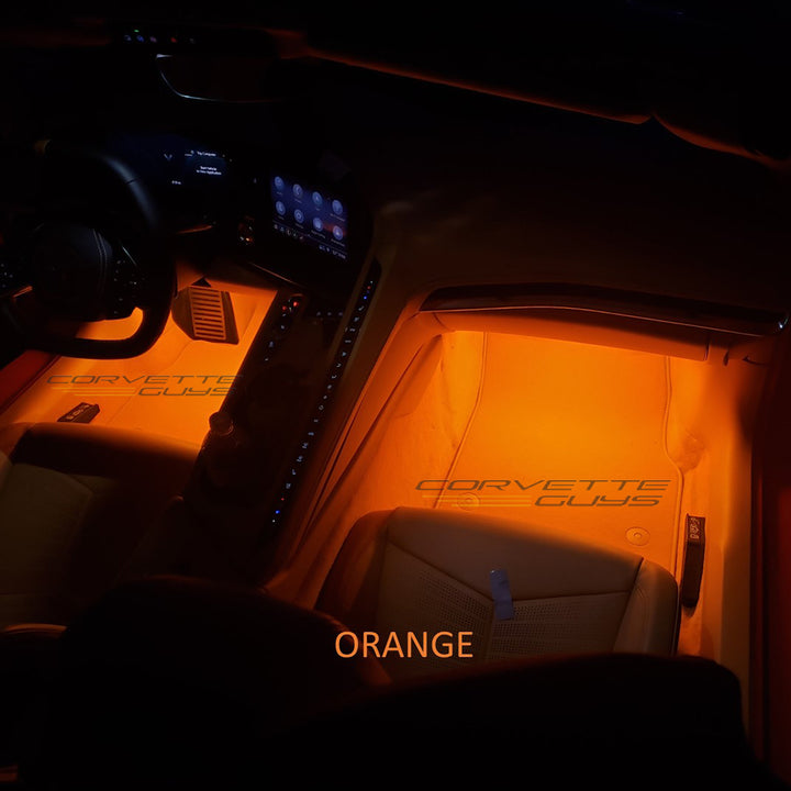 C8 Corvette Footwell LED Lighting Kit,[Orange,Interior Lights