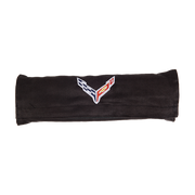 C8 Corvette Seatbelt Cover with Flags - Black,[Single,Misc Interior