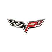 2005-2013 C6 Corvette Cross Flags Lapel Pin 7/8" - Chrome,Pins