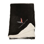 C8 Corvette Blanket - Lamb's Wool Throw,[Black/Cream,Home & Office