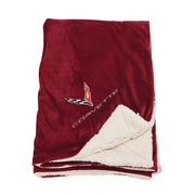 C8 Corvette Blanket - Lamb's Wool Throw,[Wine/Cream,Home & Office