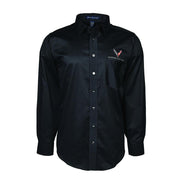 C8 Corvette Cotton Twill Dress Shirt,[Medium / Black,Polo Shirts