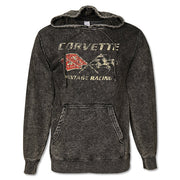 Corvette Vintage Racing Stone Washed Hooded Sweatshirt,Sweatshirts