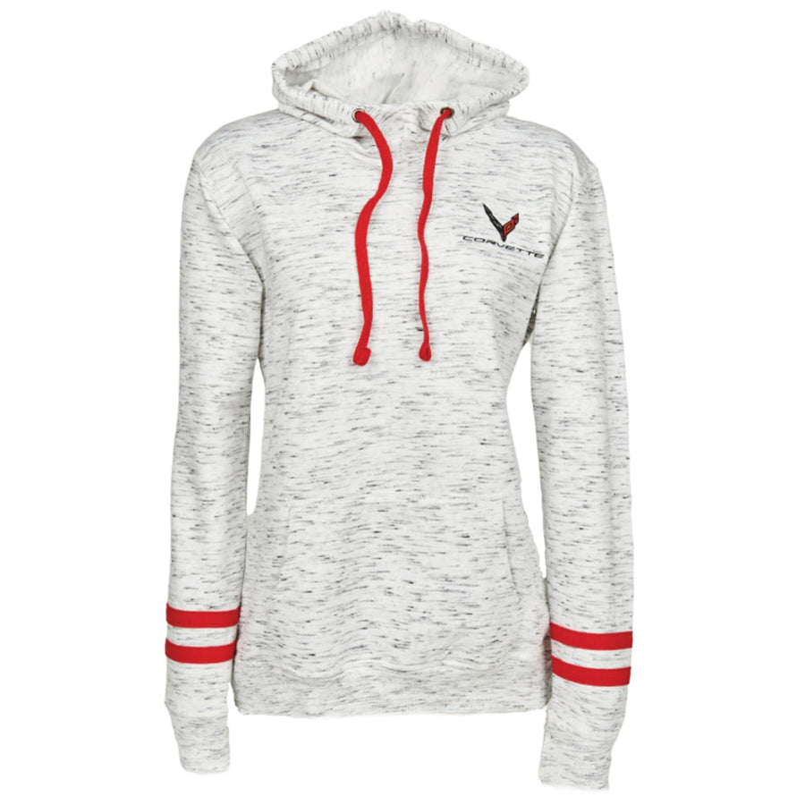 C8 Corvette Ladies Melange (Hoodie) Sweatshirt : Red