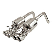 B&B Fusion Axle-Back Corvette Exhaust for Non-NPP Equipped - Quad 4.0" Round Tips (05-08 C6),Exhaust