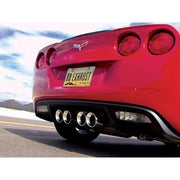 B&B Fusion Axle-Back Corvette Exhaust for Non-NPP Equipped - Quad 4.0" Round Tips (05-08 C6),Exhaust