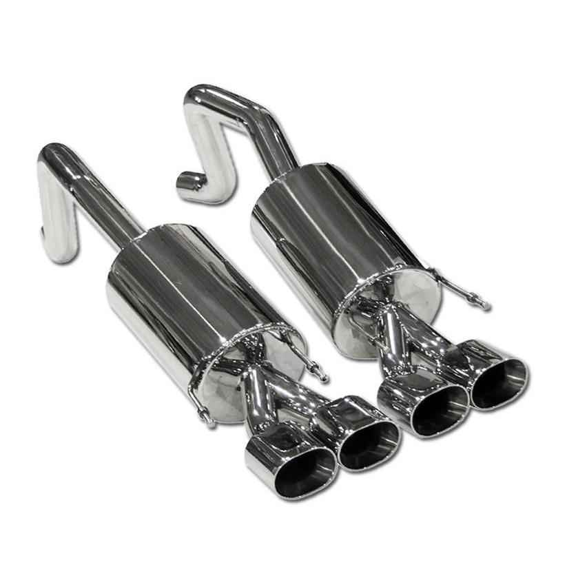 B&B PRT Axle-Back Corvette Exhaust - Quad 4.5" Oval Tips (05-08 C6),Exhaust