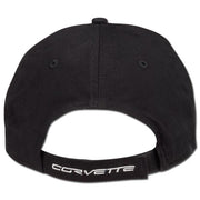 Black Corvette Grand Sport Hat Twill with C6 Flags and Grand Sport Emblem,Apparel