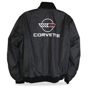 C4 Corvette Men's Jacket Aviator - Black with C4 Logo,0