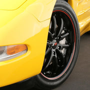 C5 C6 Corvette Wheel Package - SR1 APEX Gloss Black With Red Pinstripe (97-12 C5 / C5 Z06 / C6),Wheels & Tires