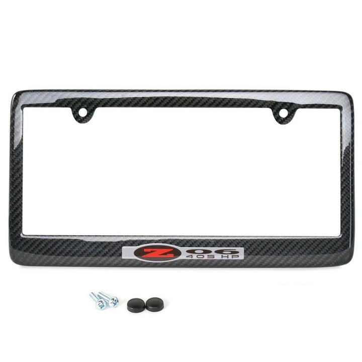 C5 Corvette Z06: 405HP License Plate Frame - Carbon Fiber,Exterior