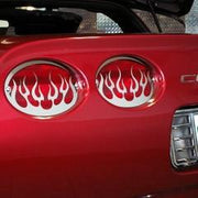 C5 Stainless Steel Flame Taillight Covers,Exterior