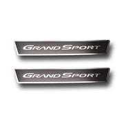 C6 GS Corvette Door Sill Plates - Stainless Steel Grand Sport Script with Carbon Fiber Overlay,0