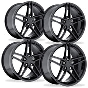 C6Z06 Style Corvette Wheels (Set): Gloss Black,Wheels & Tires