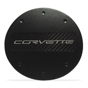 C7 Corvette - Billet Fuel Door - Black Powder Coat : Stingray, Z51 - Silver Lettering,Exterior